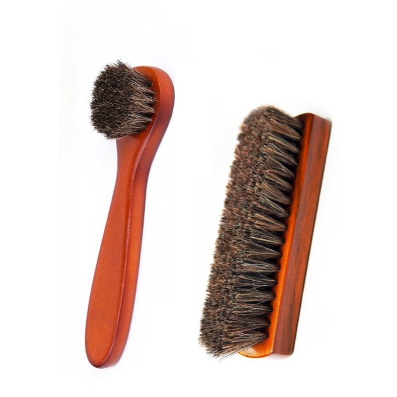 Brushing Boot Horse - Schuhbürste mit langem Griff, Rosshaar-Schuhbürste, Polieren,