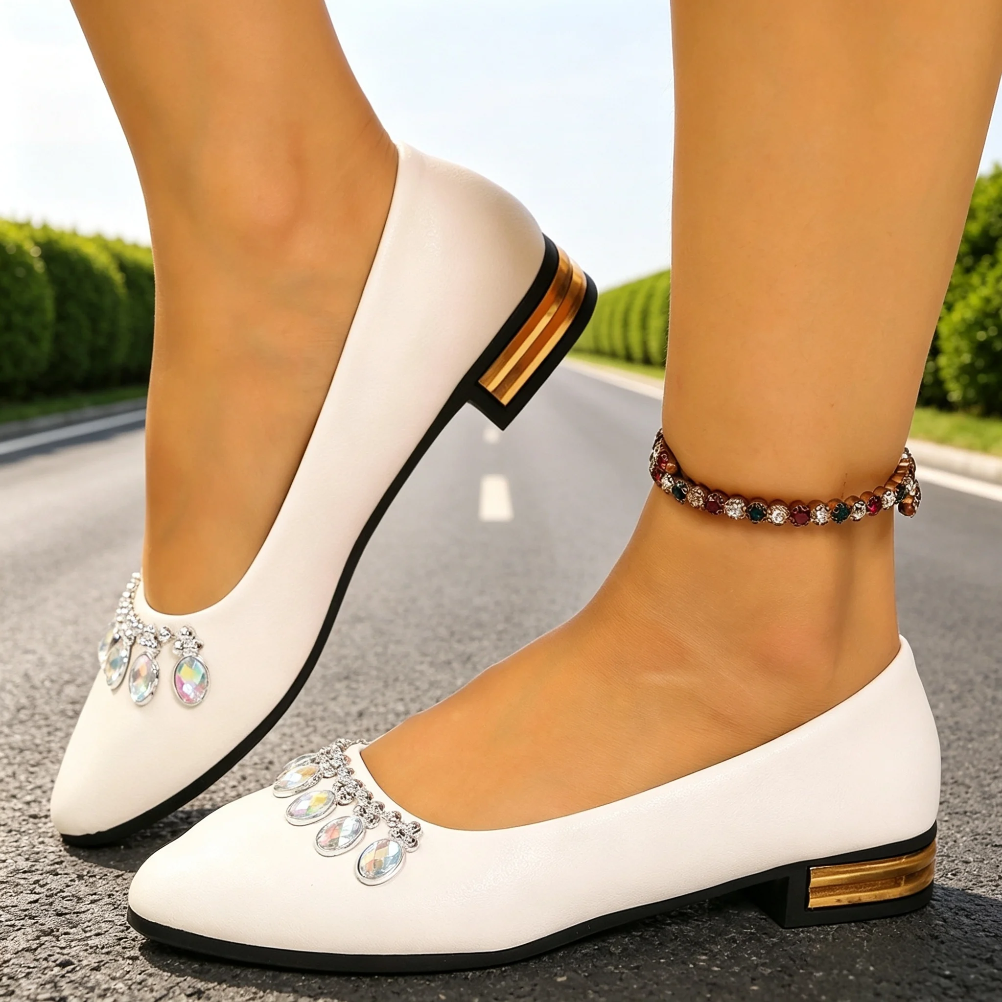 Outdoor Sports Shoes - Damen Flache Schuhe mit Spitzer Zehenpartie,