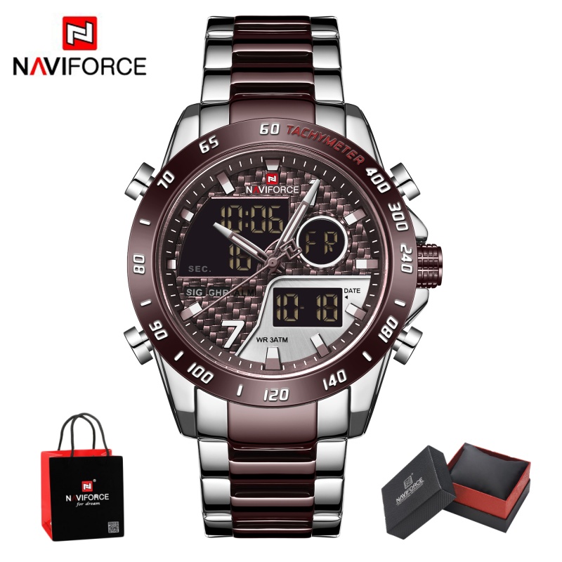 Outdoor Sport Watch - NAVIFORCE Herren Neue Analog-Digital-Uhr 3ATM Wasserdicht