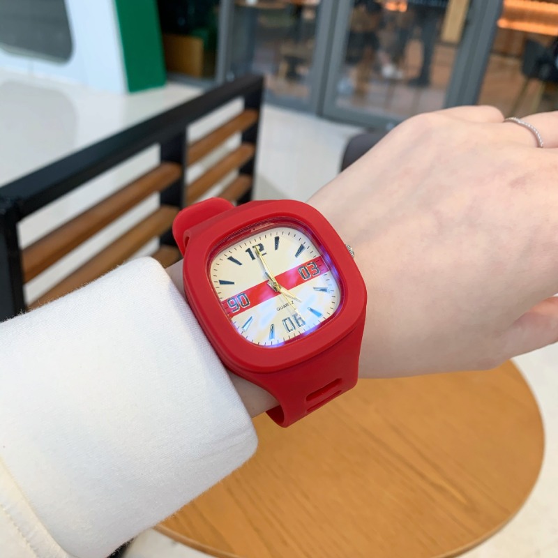Outdoor Sport Watch - Quadratische elektronische Silikonuhr, Damen-Sportuhr