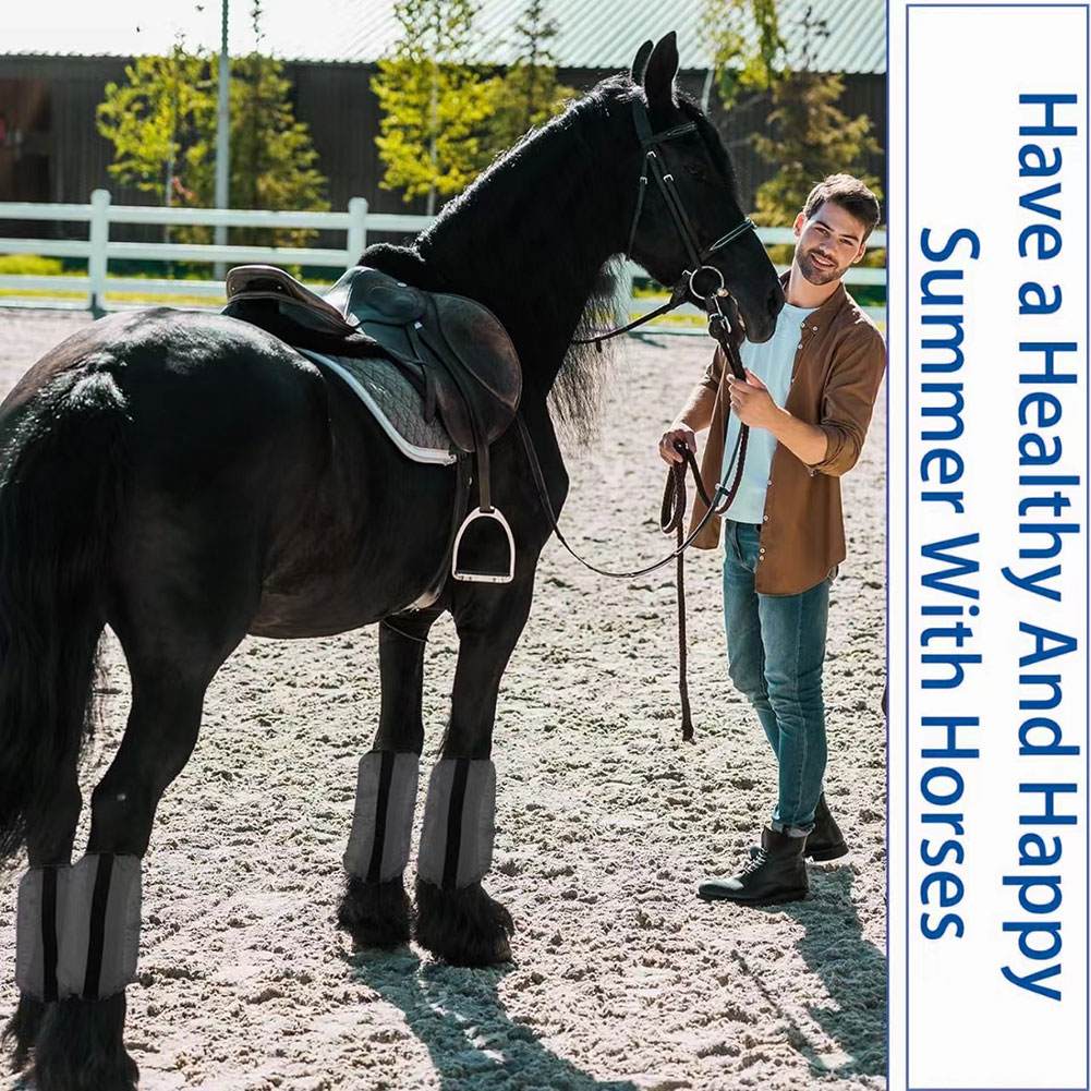 Brushing Boot Horse - 4er-Set atmungsaktive UV-Fliegenschutzgamaschen für Pferde –